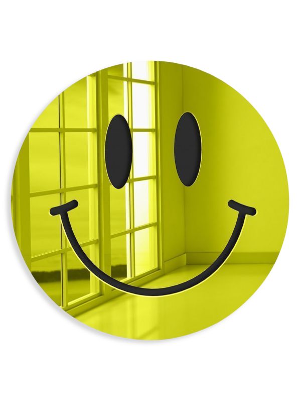 4Artworks Smiley Face Mirrored Wall Art